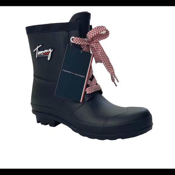 Tommy Hilfiger Rain Boots Tamar Women  Dark Blue 7M - Picture 10 of 11